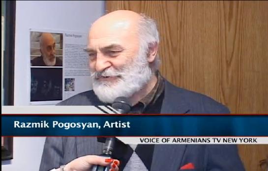 Pogosyan giving a television interview