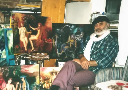 Razmik Pogosyan in his studio in New York