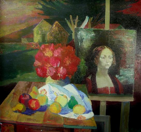 Razmik Pogosyan "Still-life" oil on canvas, 100cm x 100cm